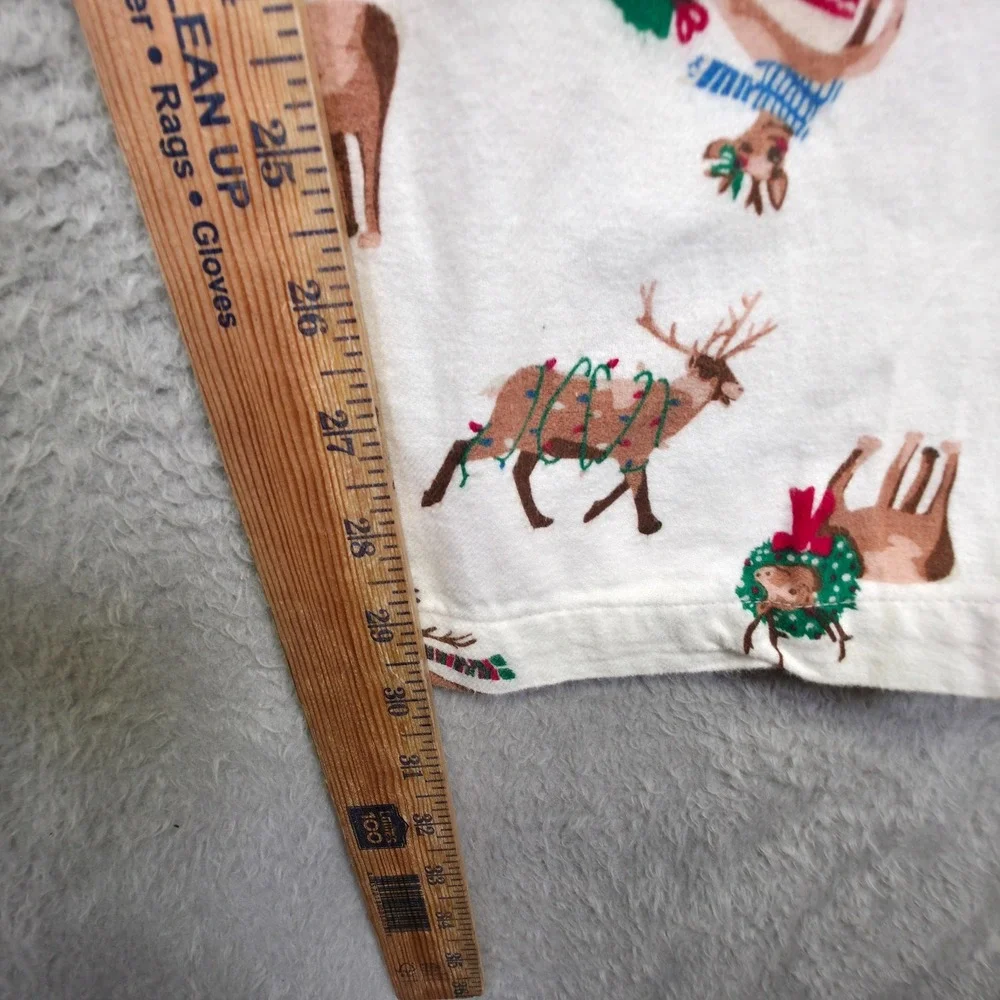 Old Navy Pajama Pants Womens M White Christmas Holiday Reindeer Gifts Loungewear